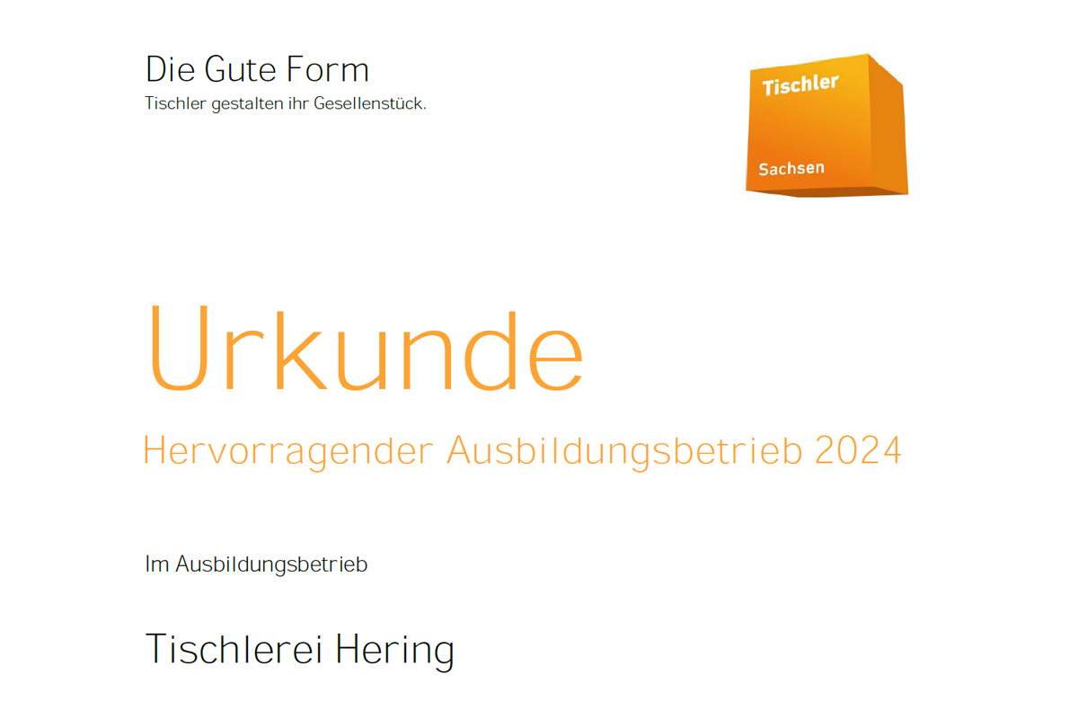 2024 DGF Urkunde Tischlerei Hering